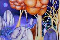 Evening in the purple mist meadoe